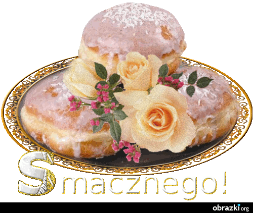 Pączki na tacy. Smacznego.